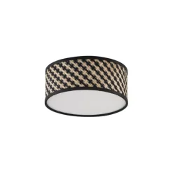 QAZQA Oosterse plafondlamp rotan met zwart 30cm - Tremmo
