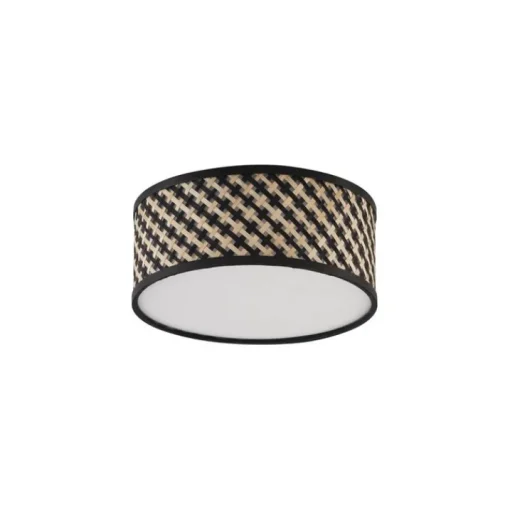 QAZQA Oosterse plafondlamp rotan met zwart 30cm - Tremmo