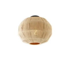 QAZQA Oosterse plafondlamp zwart met touw - Riki
