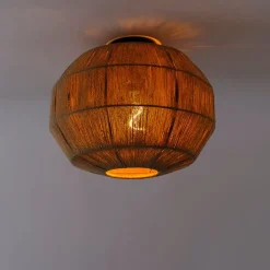 QAZQA Oosterse plafondlamp zwart met touw - Riki