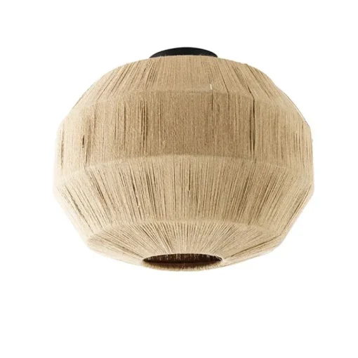 QAZQA Oosterse plafondlamp zwart met touw - Riki