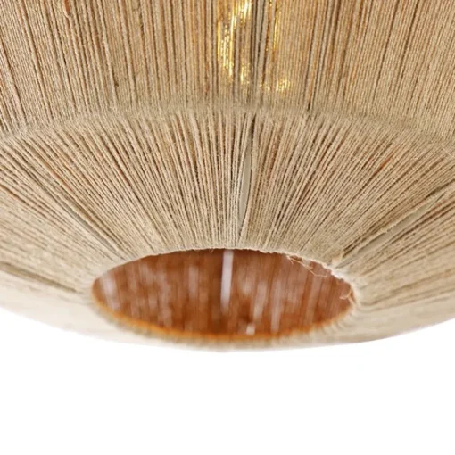 QAZQA Oosterse plafondlamp zwart met touw - Riki