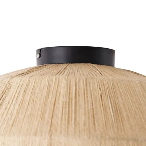 QAZQA Oosterse plafondlamp zwart met touw - Riki