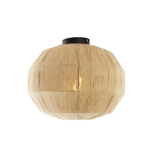 QAZQA Oosterse plafondlamp zwart met touw - Riki