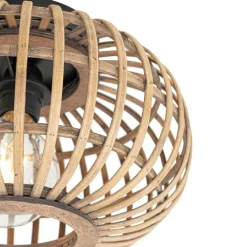 QAZQA Oosterse plafondlamp zwart met bamboe - Amira
