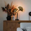 QAZQA Oosterse tafellamp messing met zwart 2-lichts - Louka