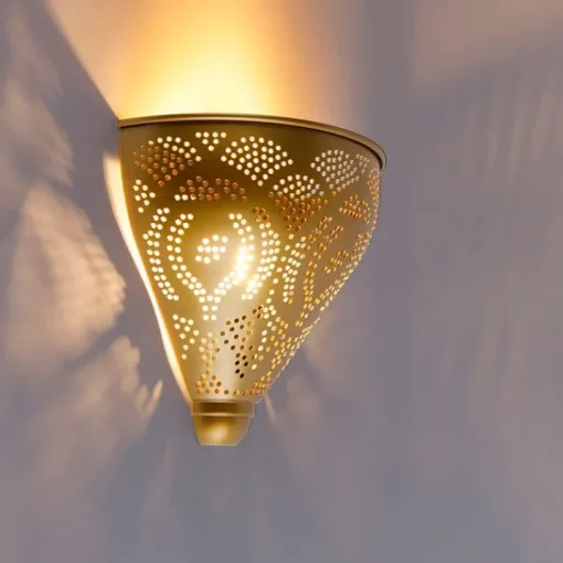 QAZQA Oosterse wandlamp goud met lichteffect - Zayn