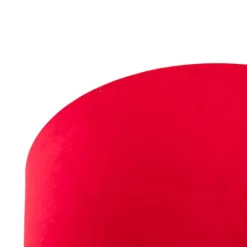 QAZQA Plafondlamp met velours kap rood met goud 25 cm - Combi zwart