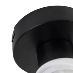 QAZQA Plafondlamp met velours kap rood met goud 25 cm - Combi zwart