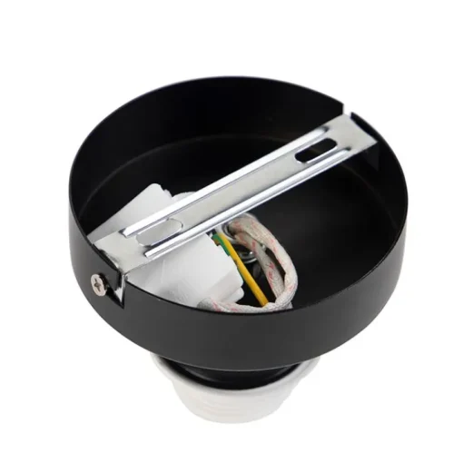 QAZQA Plafondlamp met velours kap zwart met goud 25 cm - Combi zwart