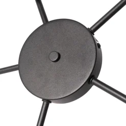 QAZQA Plafondlamp zwart met gouden binnenkant 5-lichts - Multidrum