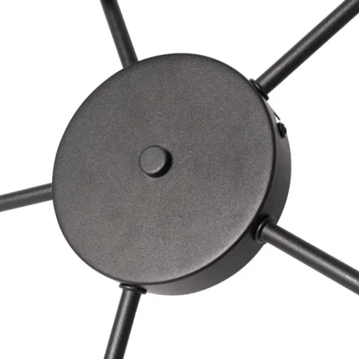 QAZQA Plafondlamp zwart met gouden binnenkant 5-lichts - Multidrum
