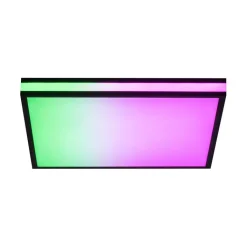 Paul Neuhaus Plafondlamp zwart vierkant incl. LED RGBW met afstandsbediening - Trafalgar
