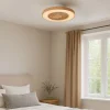 QAZQA Plafondventilator hout print 60cm incl. LED dimbaar met afstandsbediening - Climo