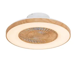 QAZQA Plafondventilator hout print 60cm incl. LED dimbaar met afstandsbediening - Climo