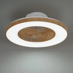 QAZQA Plafondventilator hout print 60cm incl. LED dimbaar met afstandsbediening - Climo