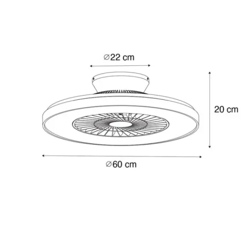 QAZQA Plafondventilator hout print 60cm incl. LED dimbaar met afstandsbediening - Climo