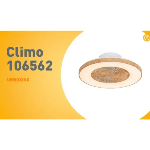 QAZQA Plafondventilator hout print 60cm incl. LED dimbaar met afstandsbediening - Climo