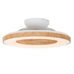 QAZQA Plafondventilator hout print 60cm incl. LED dimbaar met afstandsbediening - Climo