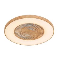 QAZQA Plafondventilator hout print 60cm incl. LED dimbaar met afstandsbediening - Climo