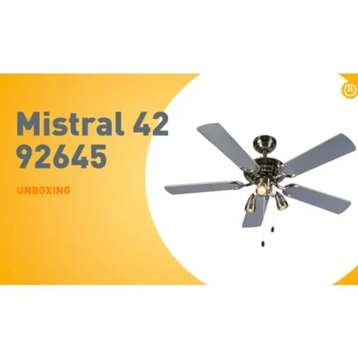 QAZQA Plafondventilator staal 110cm 3-lichts met trekschakelaar - Mistral