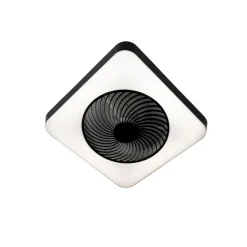 QAZQA Plafondventilator vierkant zwart incl. LED dimbaar - Climo
