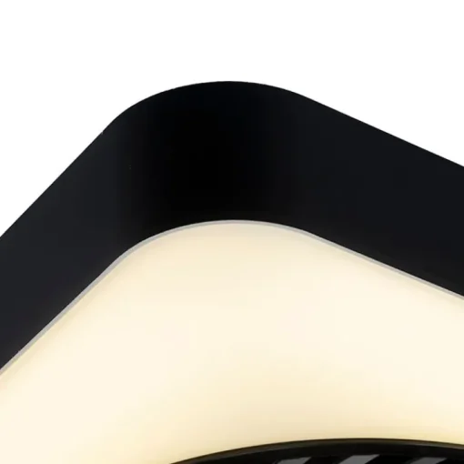 QAZQA Plafondventilator vierkant zwart incl. LED dimbaar - Climo