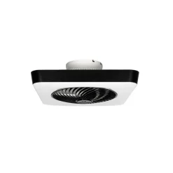 QAZQA Plafondventilator vierkant zwart incl. LED dimbaar - Climo