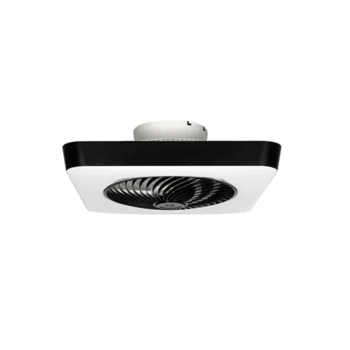 QAZQA Plafondventilator vierkant zwart incl. LED dimbaar - Climo