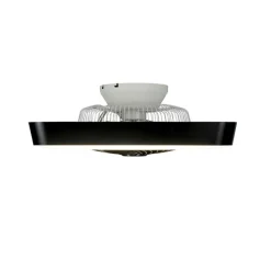 QAZQA Plafondventilator vierkant zwart incl. LED dimbaar - Climo