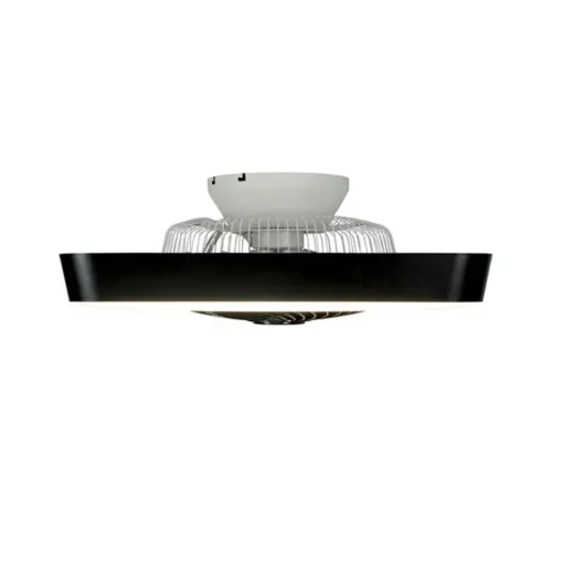 QAZQA Plafondventilator vierkant zwart incl. LED dimbaar - Climo