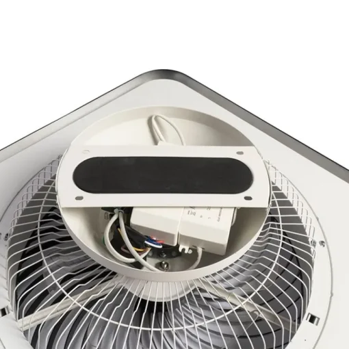 QAZQA Plafondventilator vierkant zwart incl. LED dimbaar - Climo