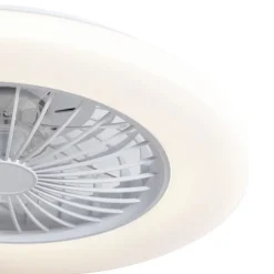 QAZQA Plafondventilator wit 48.5cm incl. LED dimbaar in Kelvin met afstandsbediening - Clemo