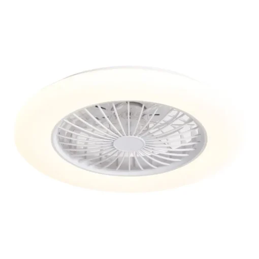 QAZQA Plafondventilator wit 48.5cm incl. LED dimbaar in Kelvin met afstandsbediening - Clemo