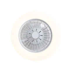 QAZQA Plafondventilator wit 48.5cm incl. LED dimbaar in Kelvin met afstandsbediening - Clemo