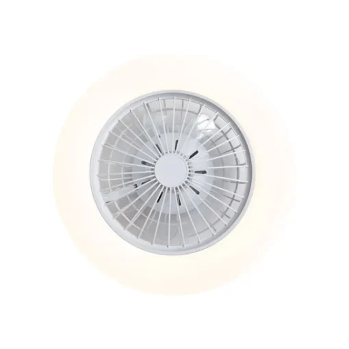 QAZQA Plafondventilator wit 48.5cm incl. LED dimbaar in Kelvin met afstandsbediening - Clemo