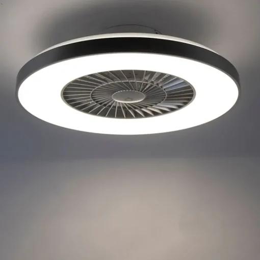 QAZQA Plafondventilator zilver met ster effect 60cm incl. LED dimbaar met afstandsbediening - Climo