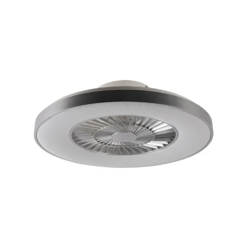 QAZQA Plafondventilator zilver met ster effect 60cm incl. LED dimbaar met afstandsbediening - Climo
