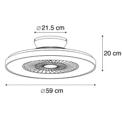 QAZQA Plafondventilator zilver met ster effect 60cm incl. LED dimbaar met afstandsbediening - Climo