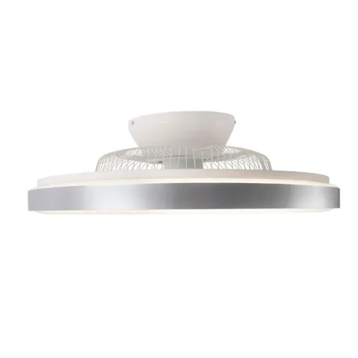 QAZQA Plafondventilator zilver met ster effect 60cm incl. LED dimbaar met afstandsbediening - Climo