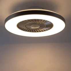 QAZQA Plafondventilator zilver met ster effect 60cm incl. LED dimbaar met afstandsbediening - Climo