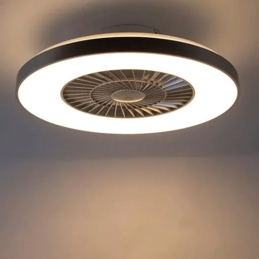 QAZQA Plafondventilator zilver met ster effect 60cm incl. LED dimbaar met afstandsbediening - Climo