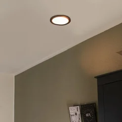 QAZQA Plafonnière zwart 22,5 cm rond incl. LED 3-staps dimbaar - Steve