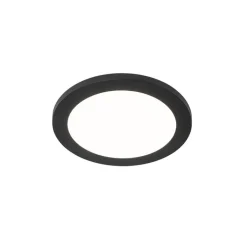 QAZQA Plafonnière zwart 22,5 cm rond incl. LED 3-staps dimbaar - Steve
