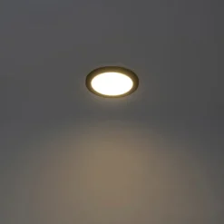 QAZQA Plafonnière zwart 22,5 cm rond incl. LED 3-staps dimbaar - Steve