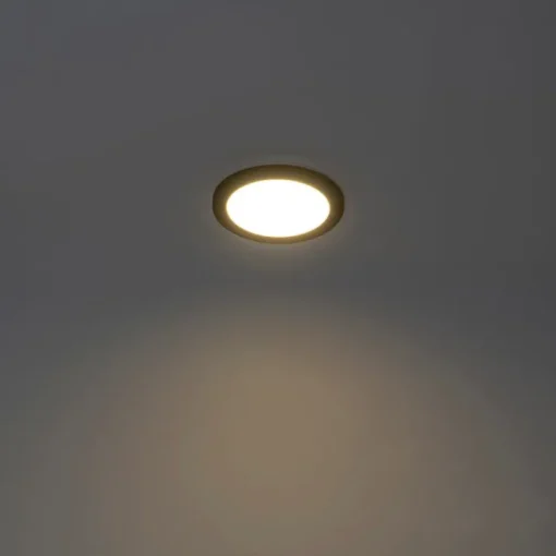 QAZQA Plafonnière zwart 22,5 cm rond incl. LED 3-staps dimbaar - Steve
