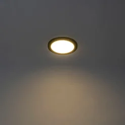 QAZQA Plafonnière zwart 22,5 cm rond incl. LED 3-staps dimbaar - Steve
