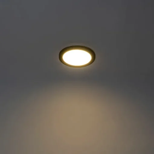 QAZQA Plafonnière zwart 22,5 cm rond incl. LED 3-staps dimbaar - Steve