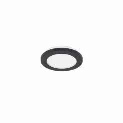 QAZQA Plafonnière zwart 22,5 cm rond incl. LED 3-staps dimbaar - Steve