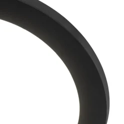 QAZQA Plafonnière zwart 22,5 cm rond incl. LED 3-staps dimbaar - Steve